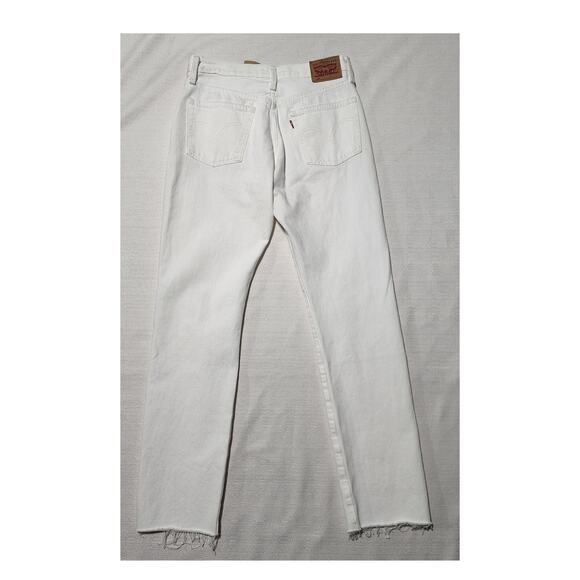 Levi's 501 original 27x30 sit at waist women-button fly white - Picture 2 of 8